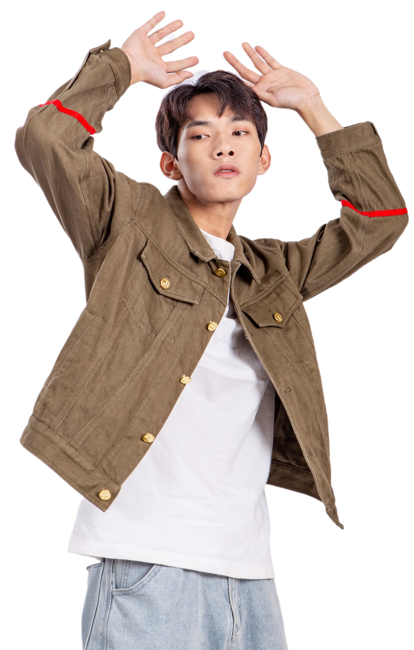 MILITARY GREEN GLOBAL DENIM JACKET