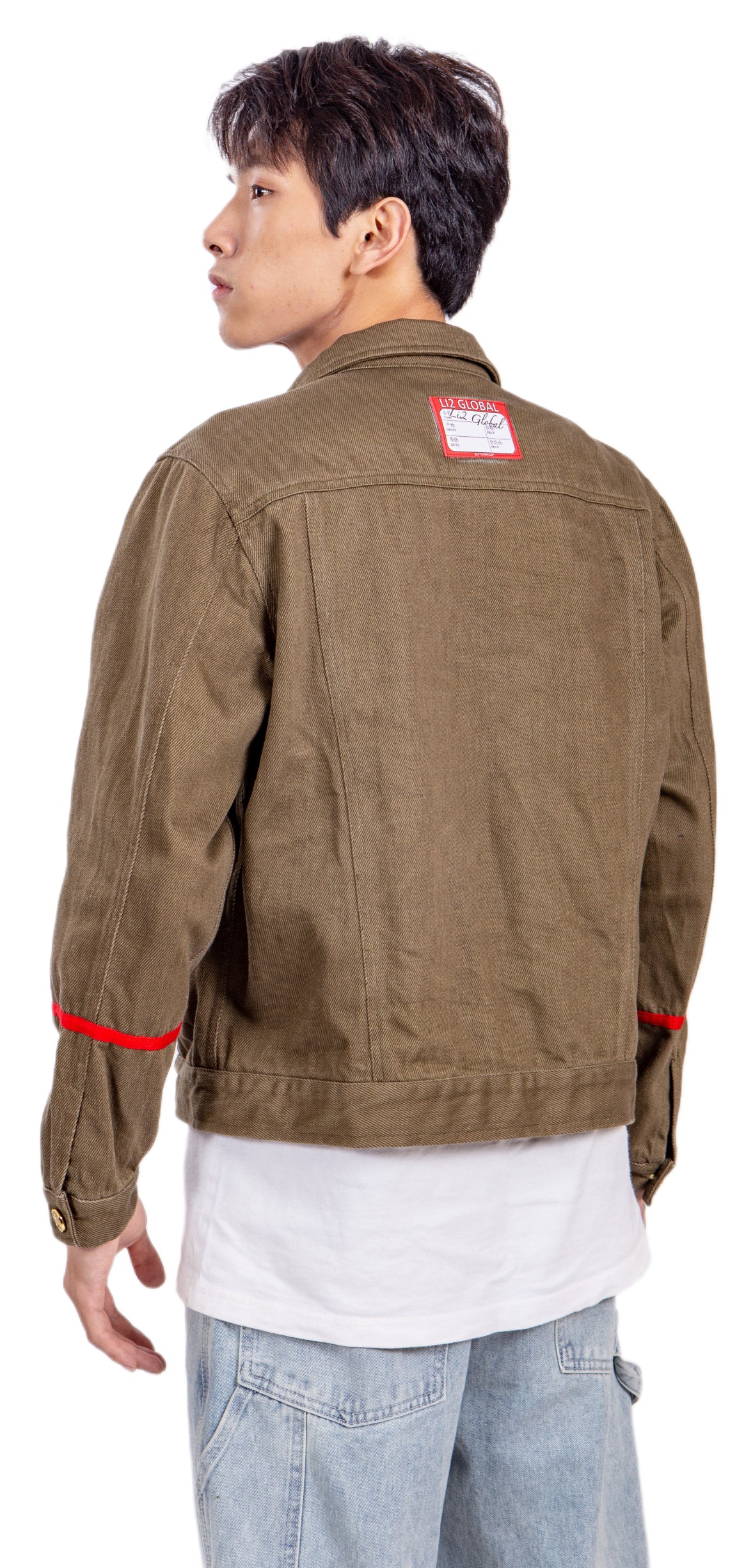 MILITARY GREEN GLOBAL DENIM JACKET